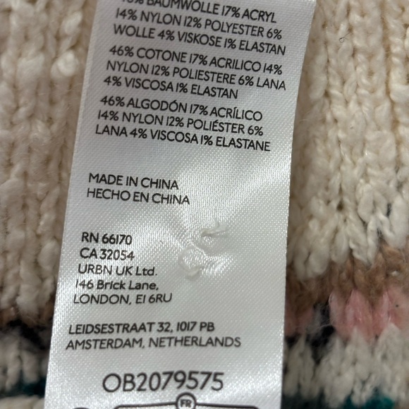 NWOT Anthropologie Pilcro Oversized Cozy Multicolor Turtleneck Sweater - XS - Picture 6 of 7
